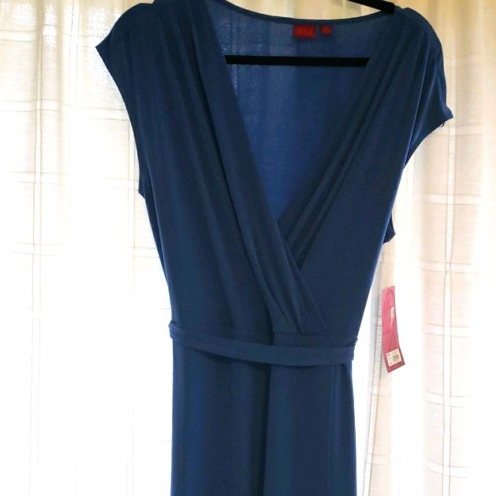 212 Faux Wrap Blue Dress size M